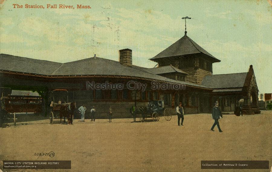 Postcard: The Station, Fall River, Massachusetts